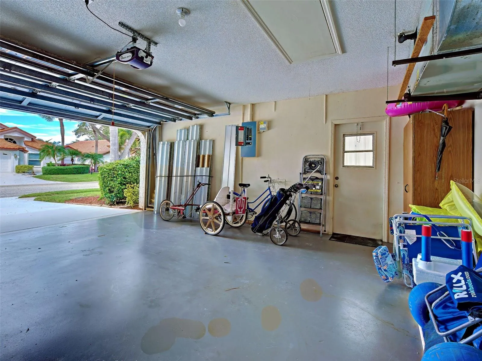 Outdoor equipment and hurricane shutters.