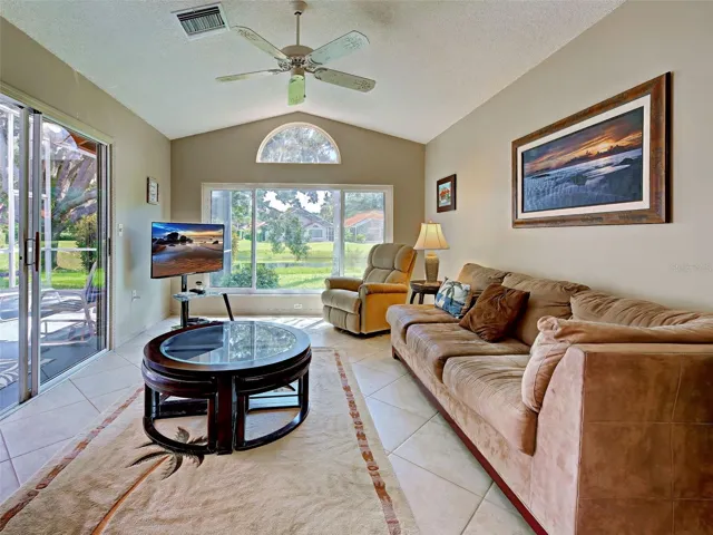 Family room from the kitchen eat-in space.
