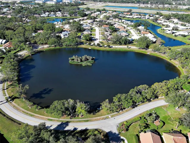 Aerial view of Circle Lake and rookery.