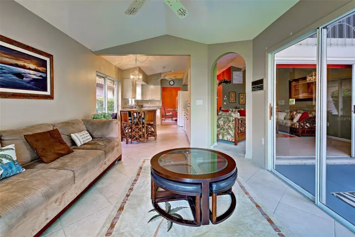 Family room looking towards the kitchen.