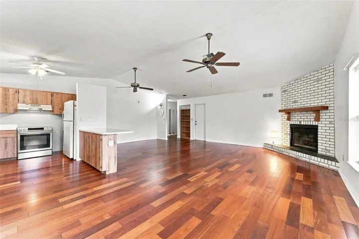 Cherry Wood Floors Through the Main Living Area!