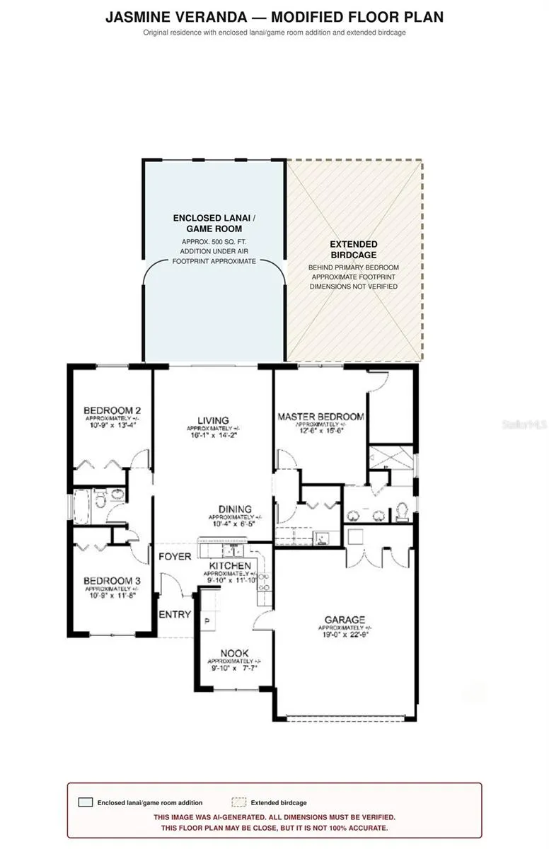Ai Generated Sample Floorplan with extension and birdcage