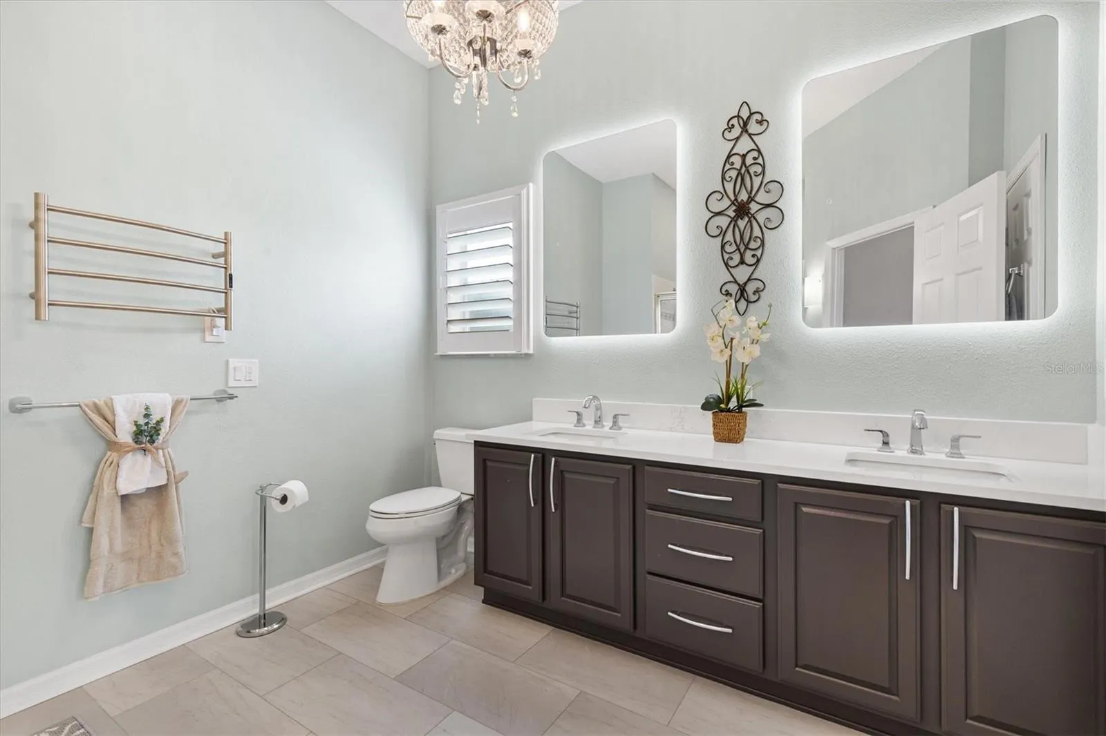 TOWEL WARMER*LED MIRRORS*QUARTZ COUNTERTOPS W/NEW SINKS AND FAUCETS*NEW PLUMBING*NEW LIGHTS