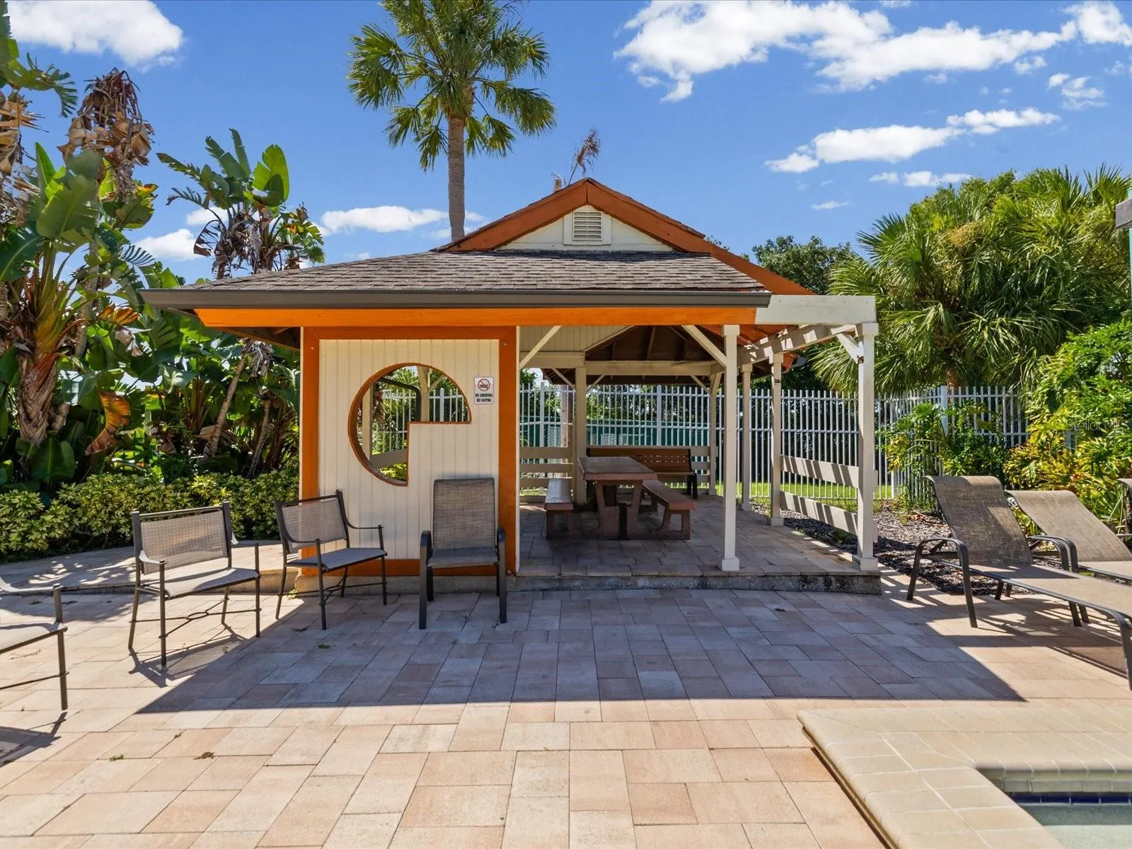 Shaded Gazebo by the Pool