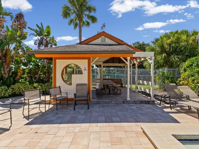 Shaded Gazebo by the Pool