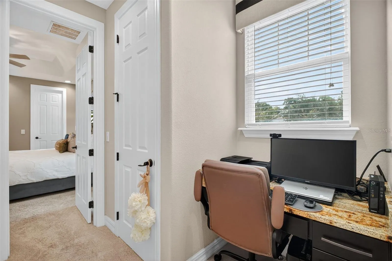 Upstairs desk area