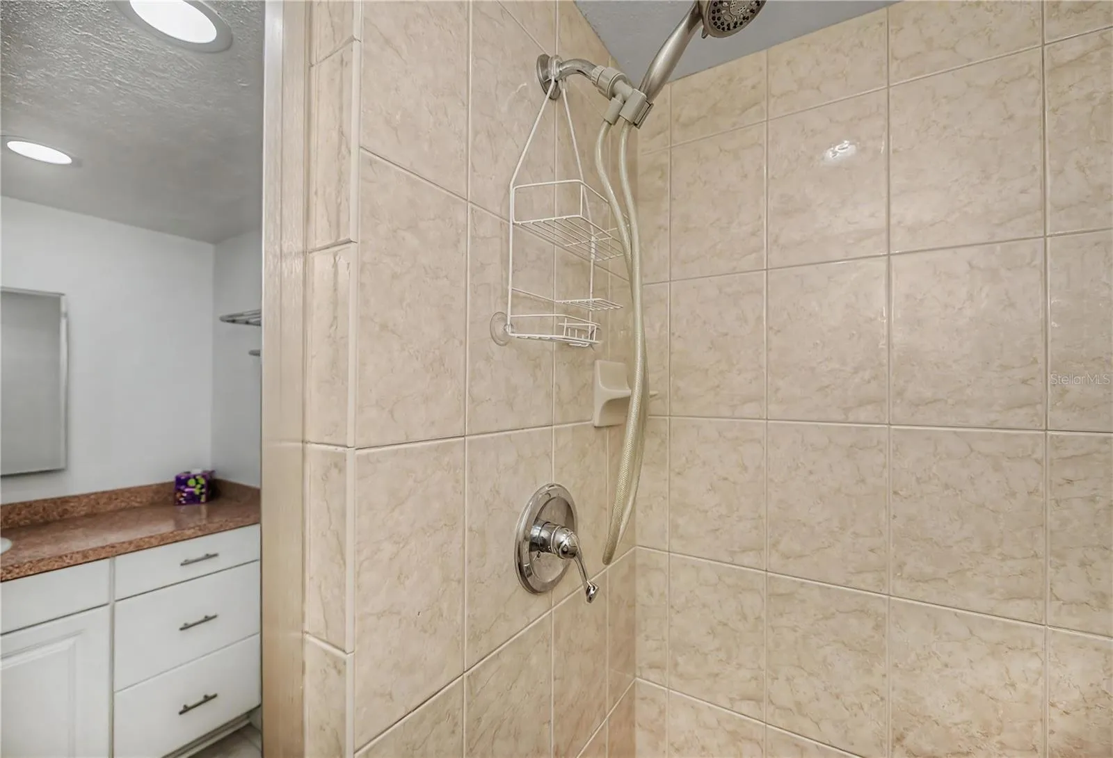 tiled shower