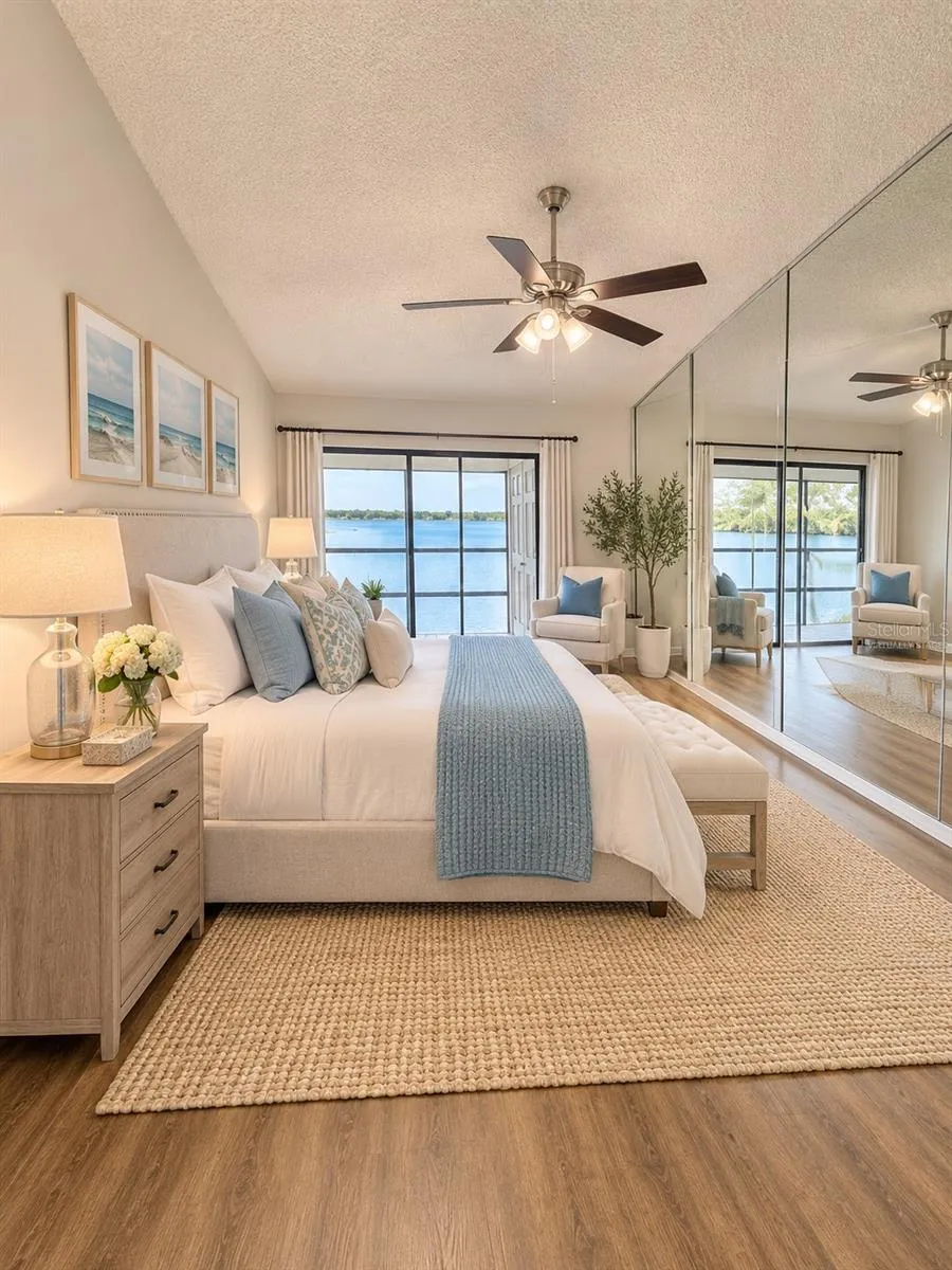 Virtually staged master bedroom
