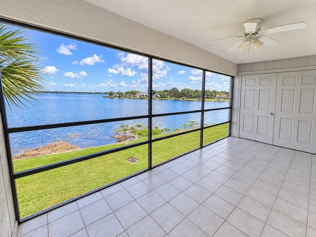 Lake view from fully screened, private balcony