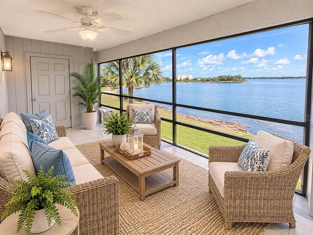 Virtually staged balcony