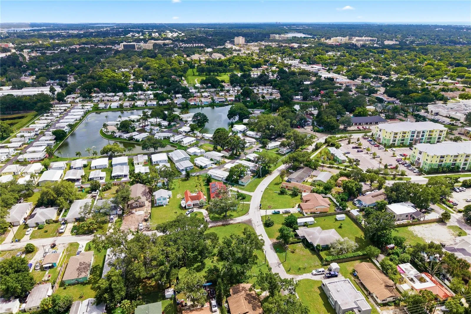 Aerial with lake