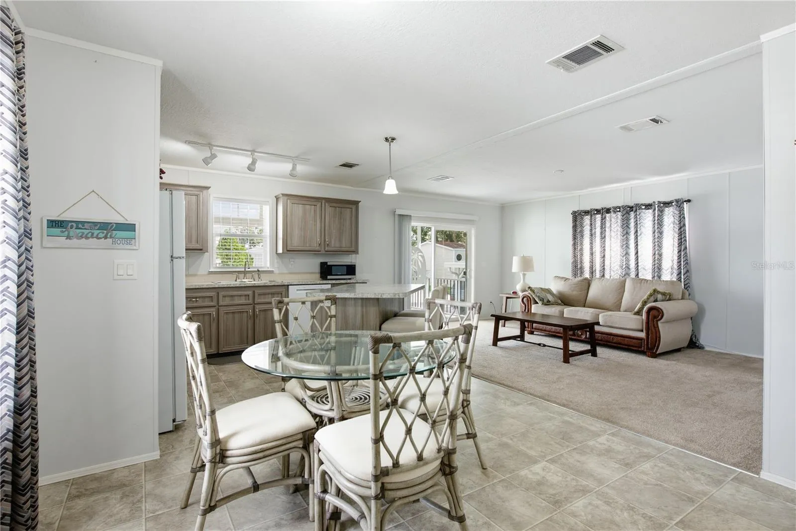Open kitchen, living and dining