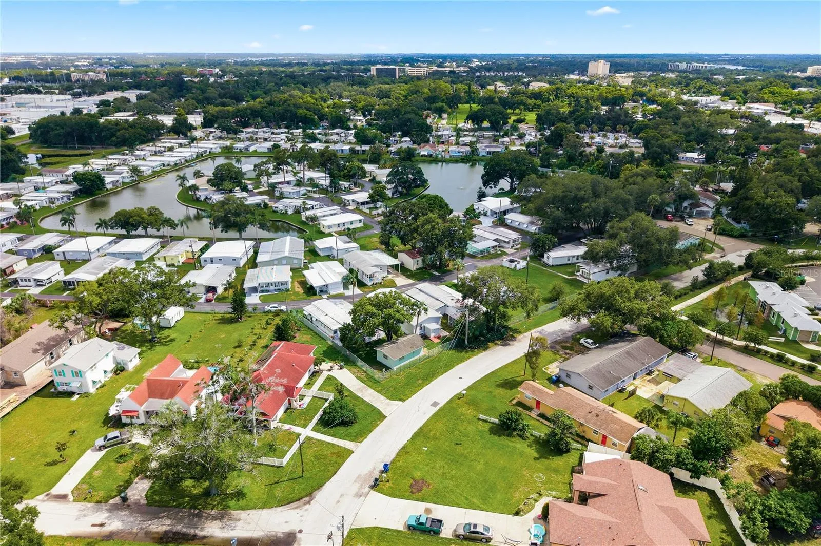 Aerial with lake