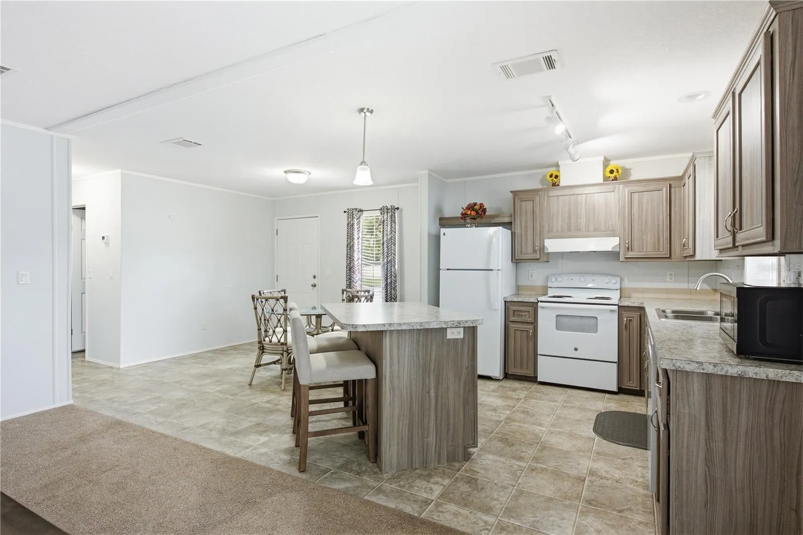 Open kitchen and dining