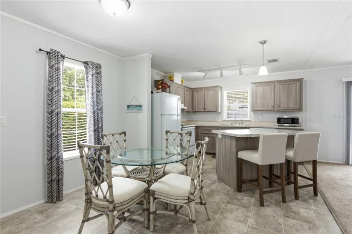Open kitchen and dining