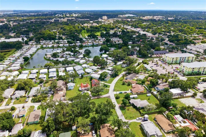 Aerial with lake