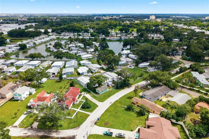 Aerial with lake