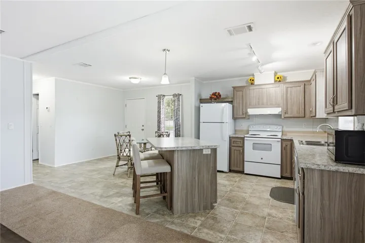 Open kitchen and dining