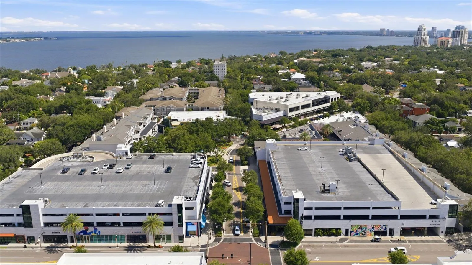 Hyde Park Village with Bayshore Blvd in background