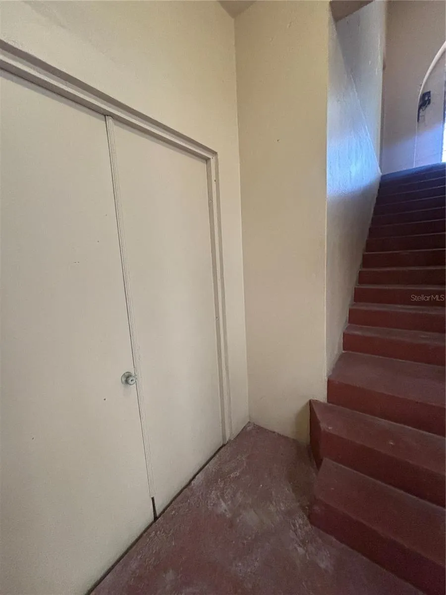 Access to the warehouse level from the lobby staircase.