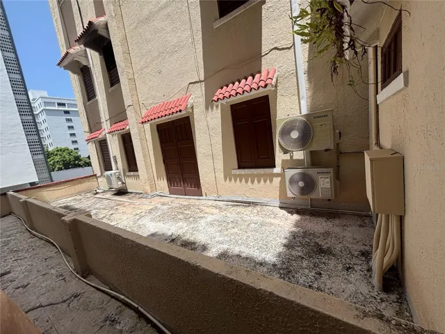 Courtyard terrace is accessible from the double doors on the warehouse level.