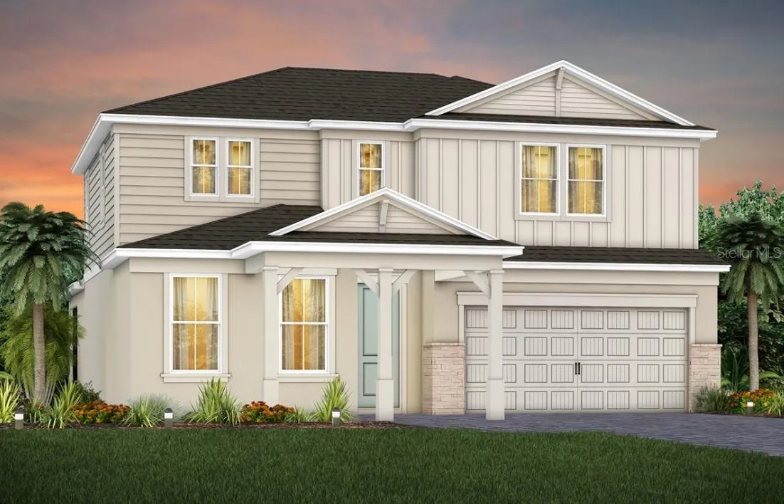 Exterior Design. Artistic rendering for this new construction home. Pictures are for illustrative purposes only. Elevations, colors and options may vary.
