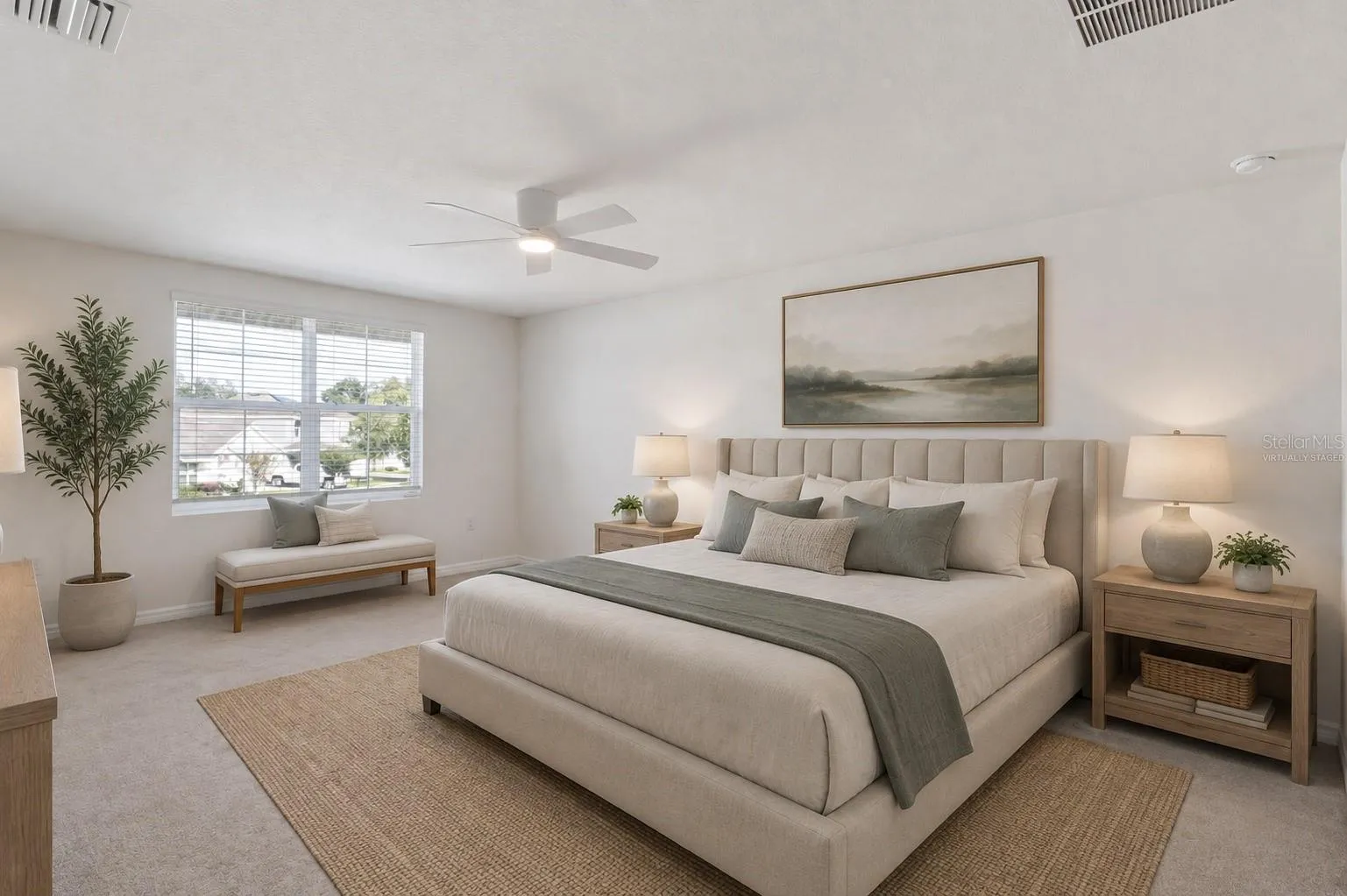 Virtually Staged Primary Bedroom