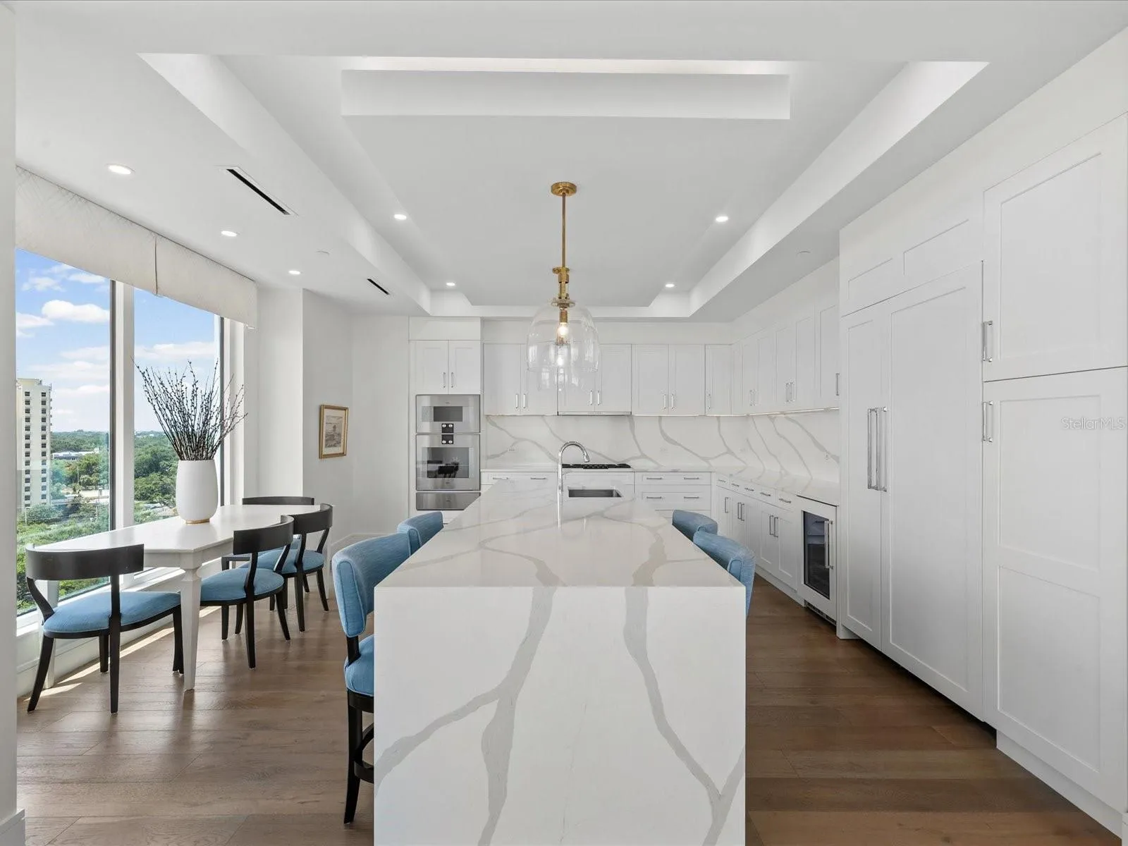 Kitchen with island and breakfast table