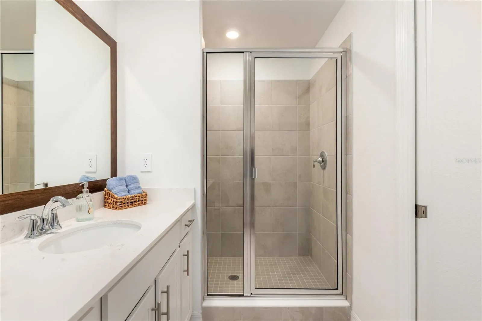 Primary Bath has walk-in shower.