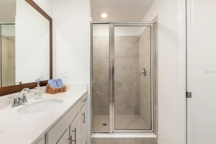Primary Bath has walk-in shower.