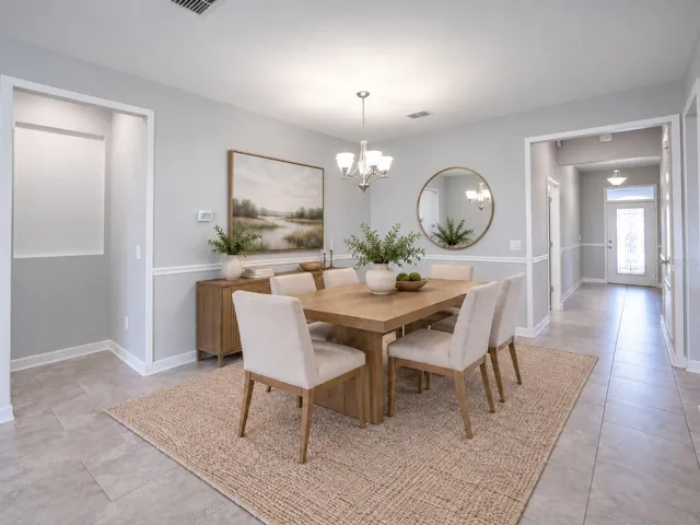 Virtual staged dining room