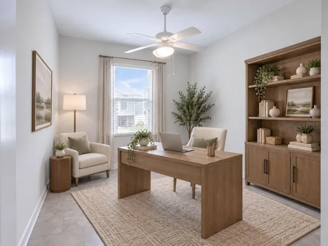 Virtual staged office/3rd bedroom