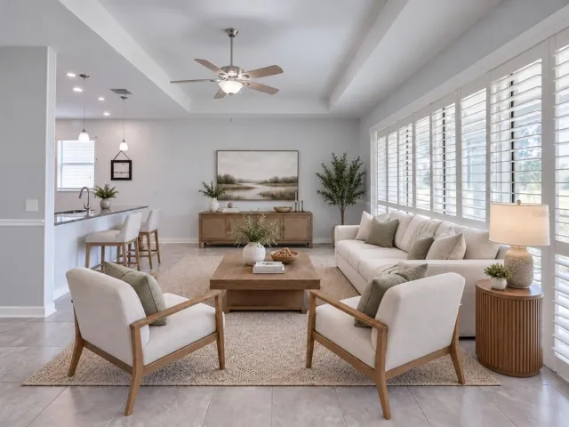 Virtual staged family room