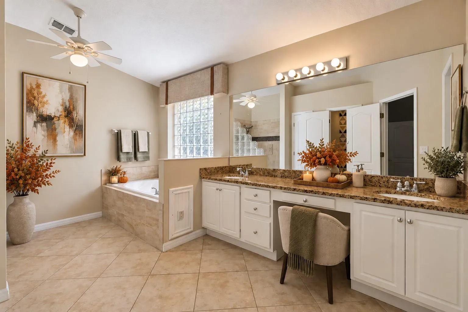 Primary Bathroom - Virtually staged