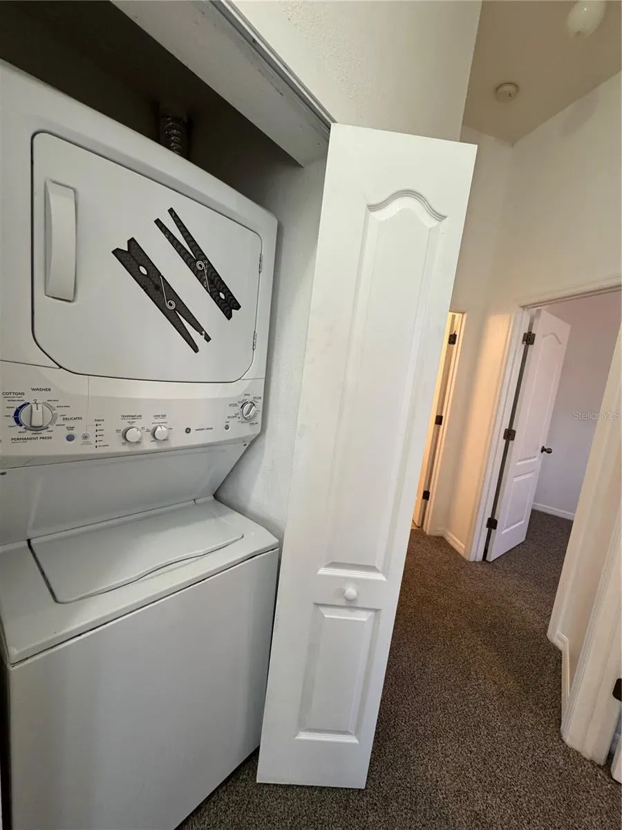 Laundry closet with washer &amp; dryer on 2nd floor.