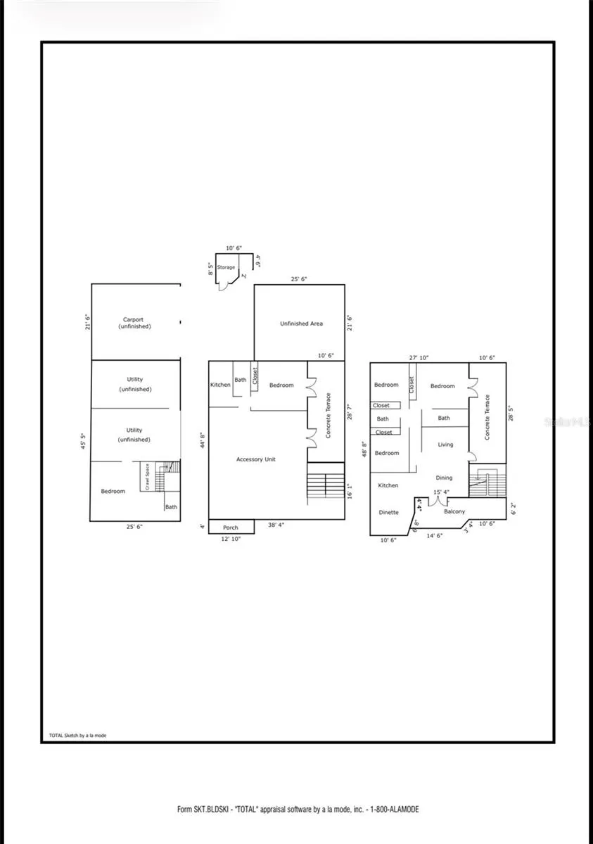 Croquis del edificio - distribución por niveles / Building sketch - floor plan