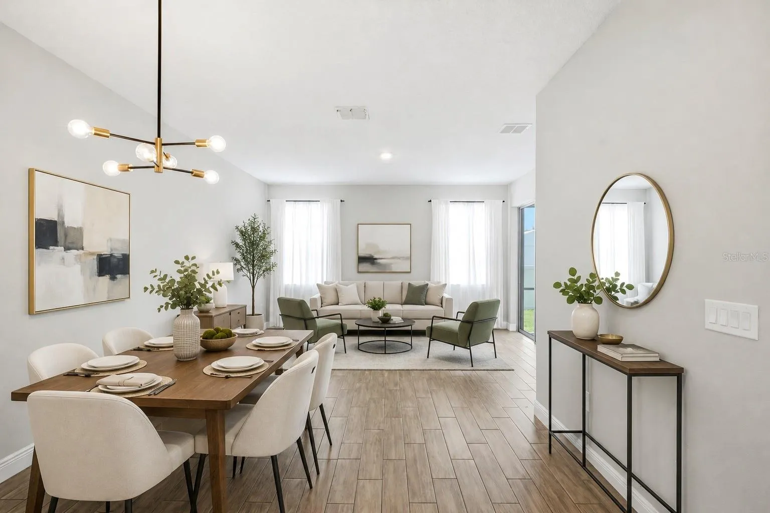 AI Staged Dining and Living area