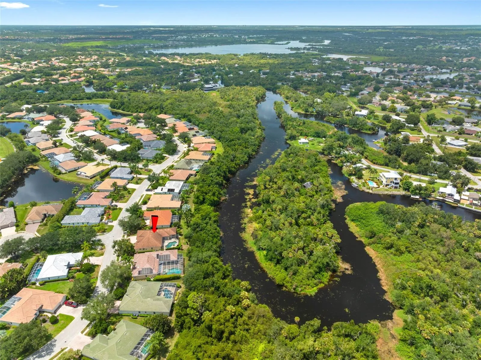 Drone view with River Access