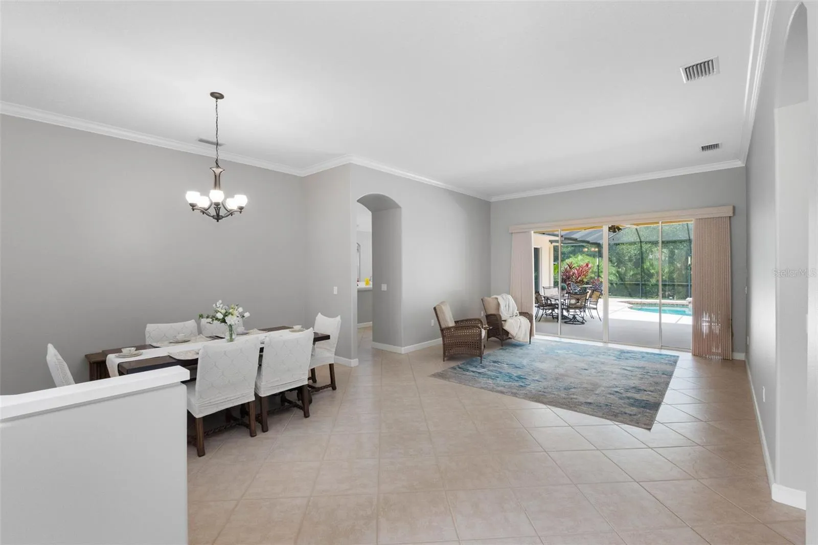 Entry with Crown Molding in Formal areas