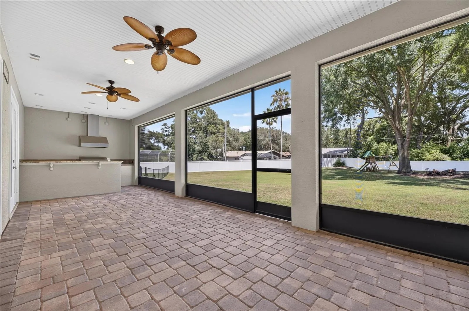 Huge Screened in porch with outdoor kitchen