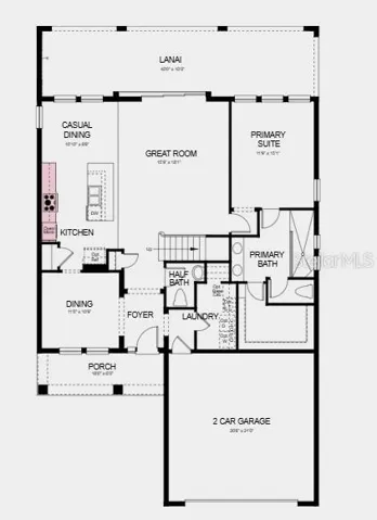 Floor 1 ~ Additional Highlights Include: Whole house impact windows, 8' interior doors, shower in place of tub at bath two, and outdoor kitchen rough-in