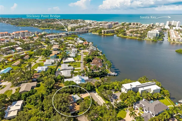 Look how close this home is to the bay and Stickney Point Bridge taking you to world famous Siesta Key beach and lots of fun