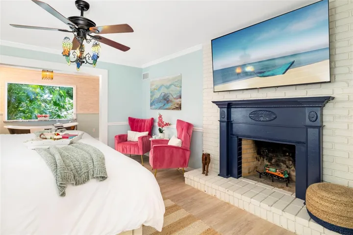 The primary is such a lovey retreat with special nooks and touches