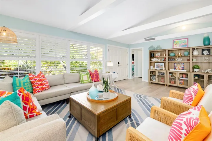A bright gorgeous living room with coastal vibes