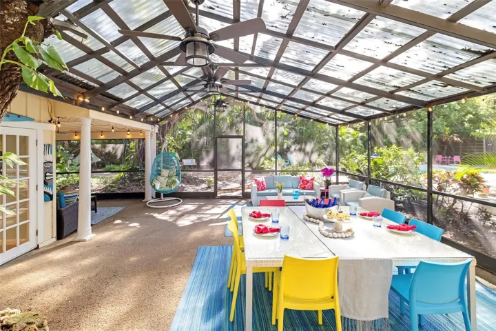 Spacious lanai with multiple entertaining areas