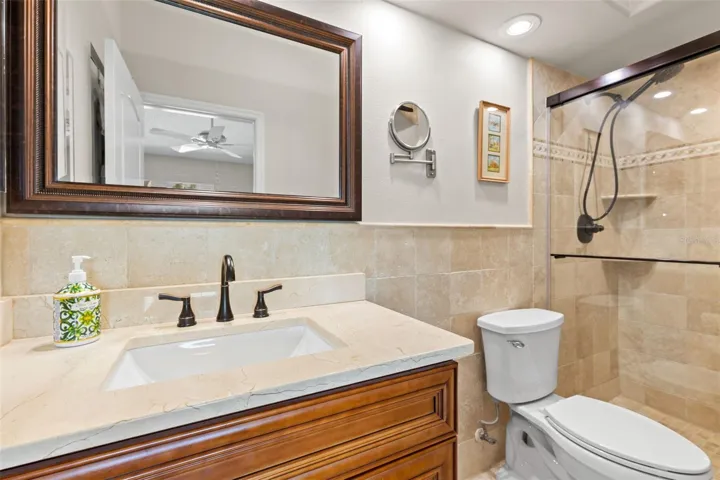 Ensuite bath with step in shower