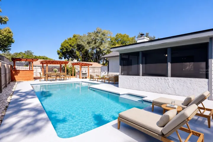Pool area - virtually staged