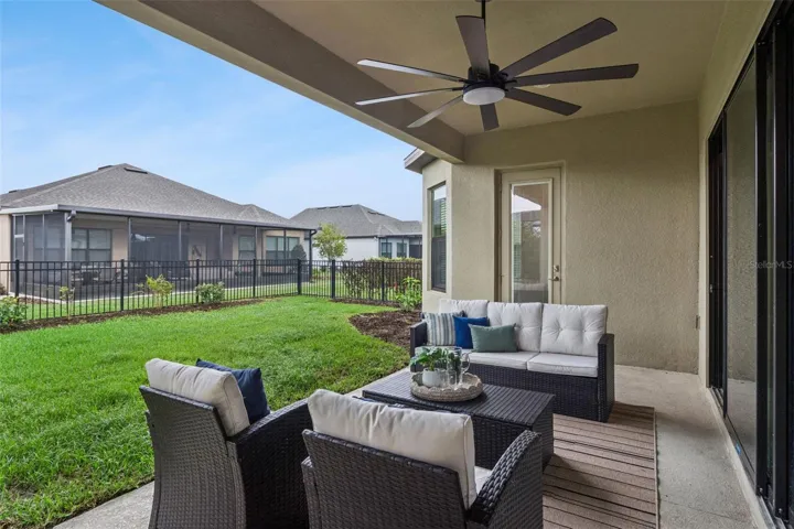 Covered patio lounge area to enjoy Central Florida's year round sunshine.