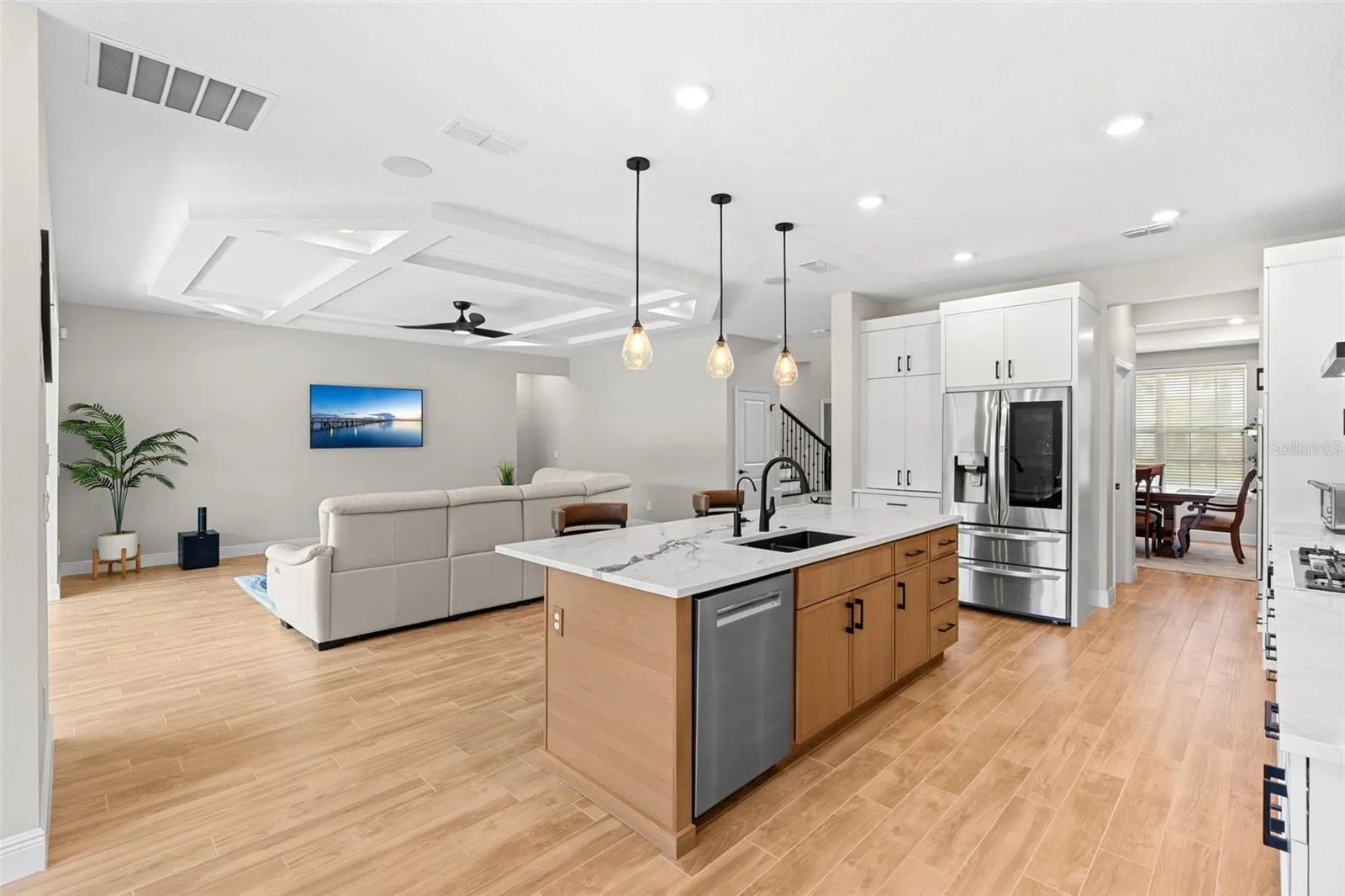 Kitchen is light, bright, open and perfect for entertaining.