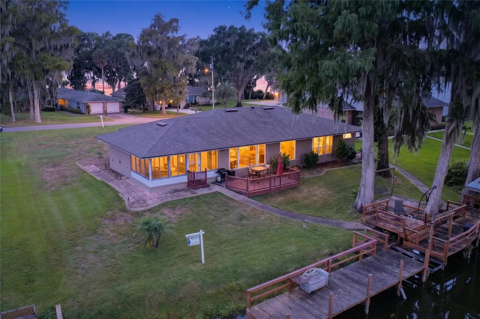 Back yard with dock